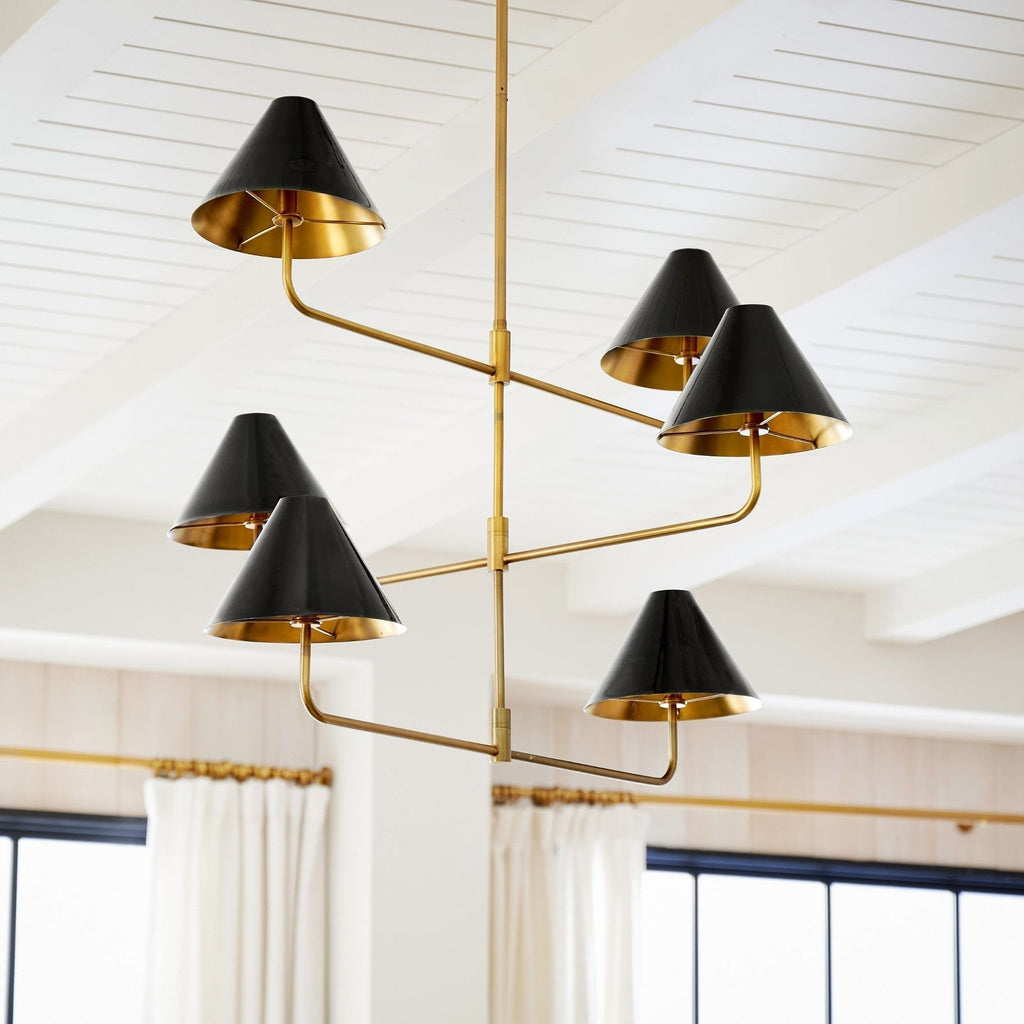 Zoruvyh Étage Ancien Industriel Tissu Métal Lustre - Neutralighting