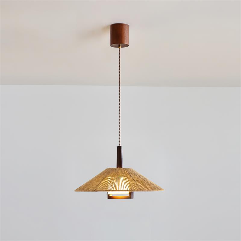 Fidoya Suspension Conique en Rotin Tressé - Neutralighting