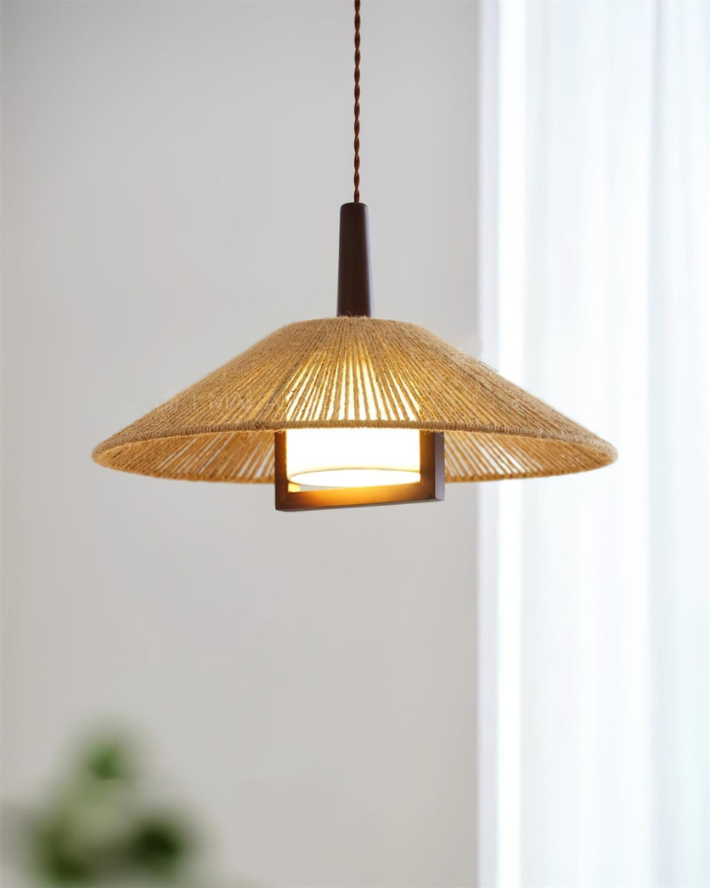 Fidoya Suspension Conique en Rotin Tressé - Neutralighting