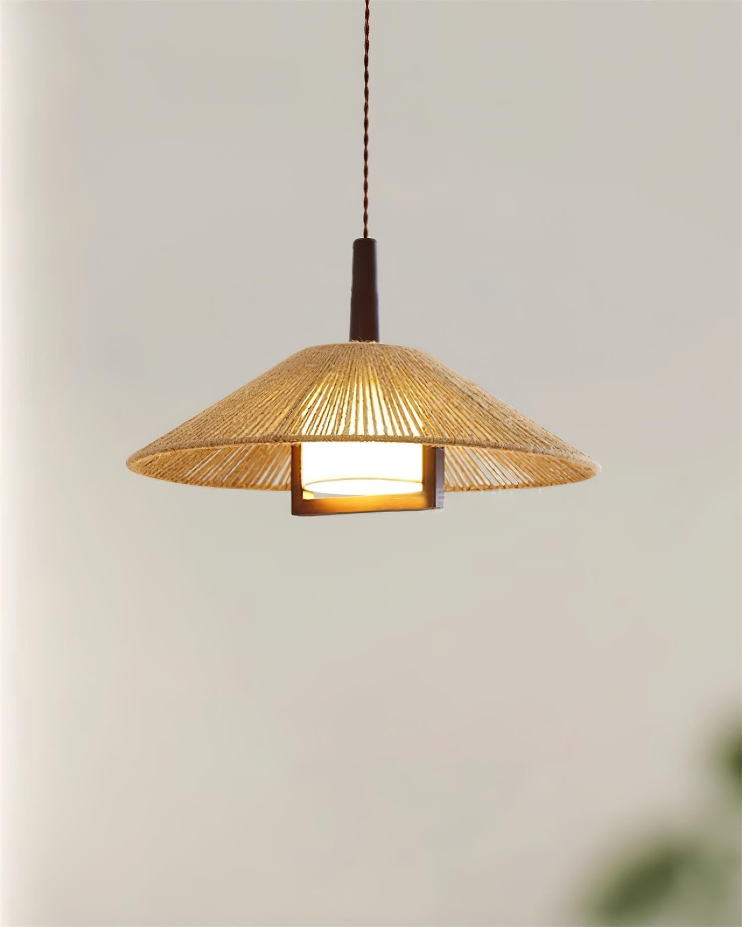 Fidoya Suspension Conique en Rotin Tressé - Neutralighting