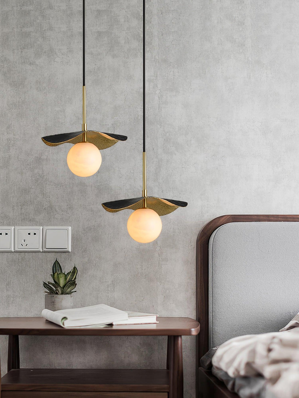 Ivvynen Suspension en Albâtre avec Canopée en Forme de Feuille - Neutralighting