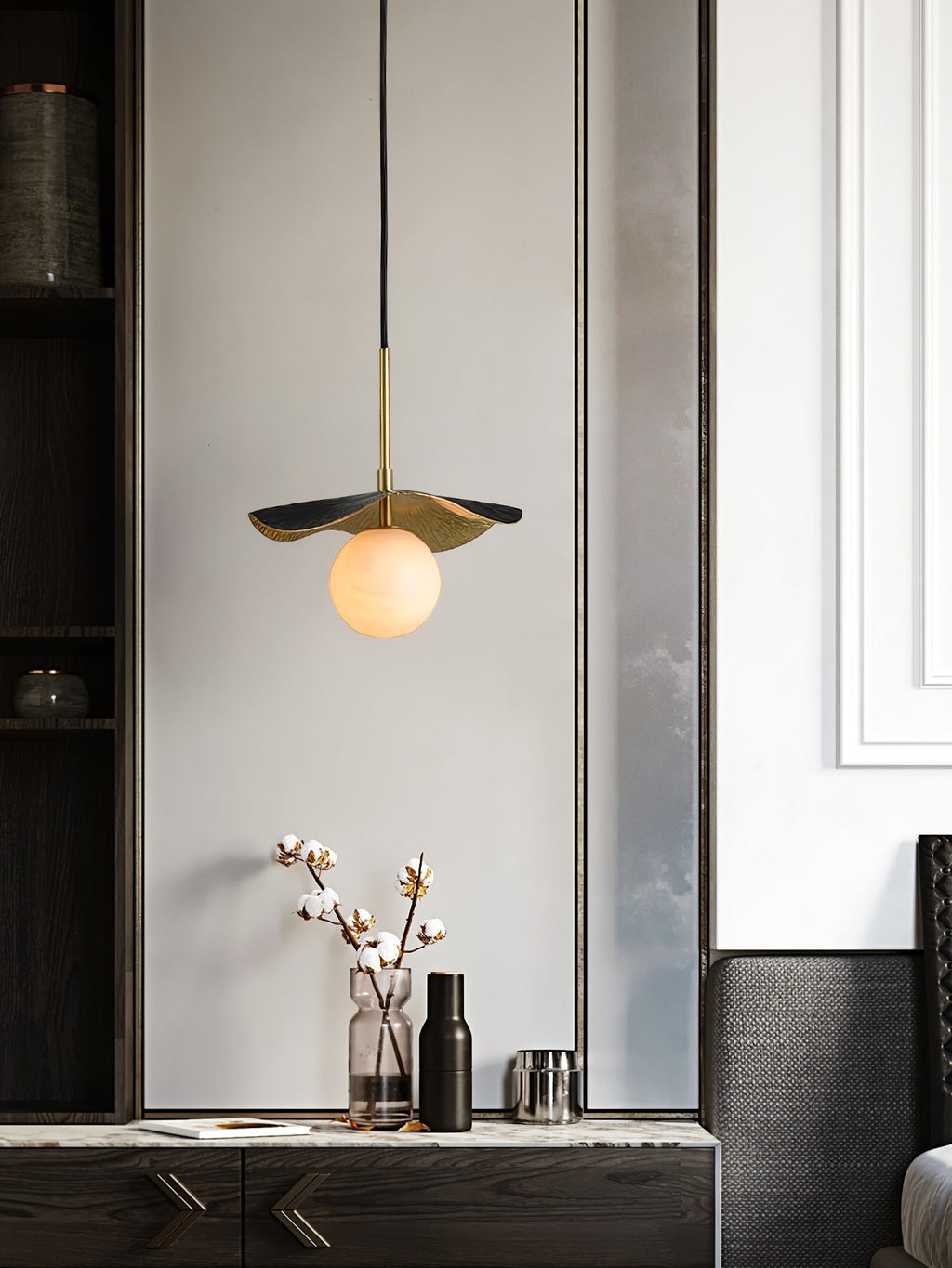 Zaraeen Lampe Suspendue En Laiton Et Albâtre Minimaliste Moderne - Neutralighting