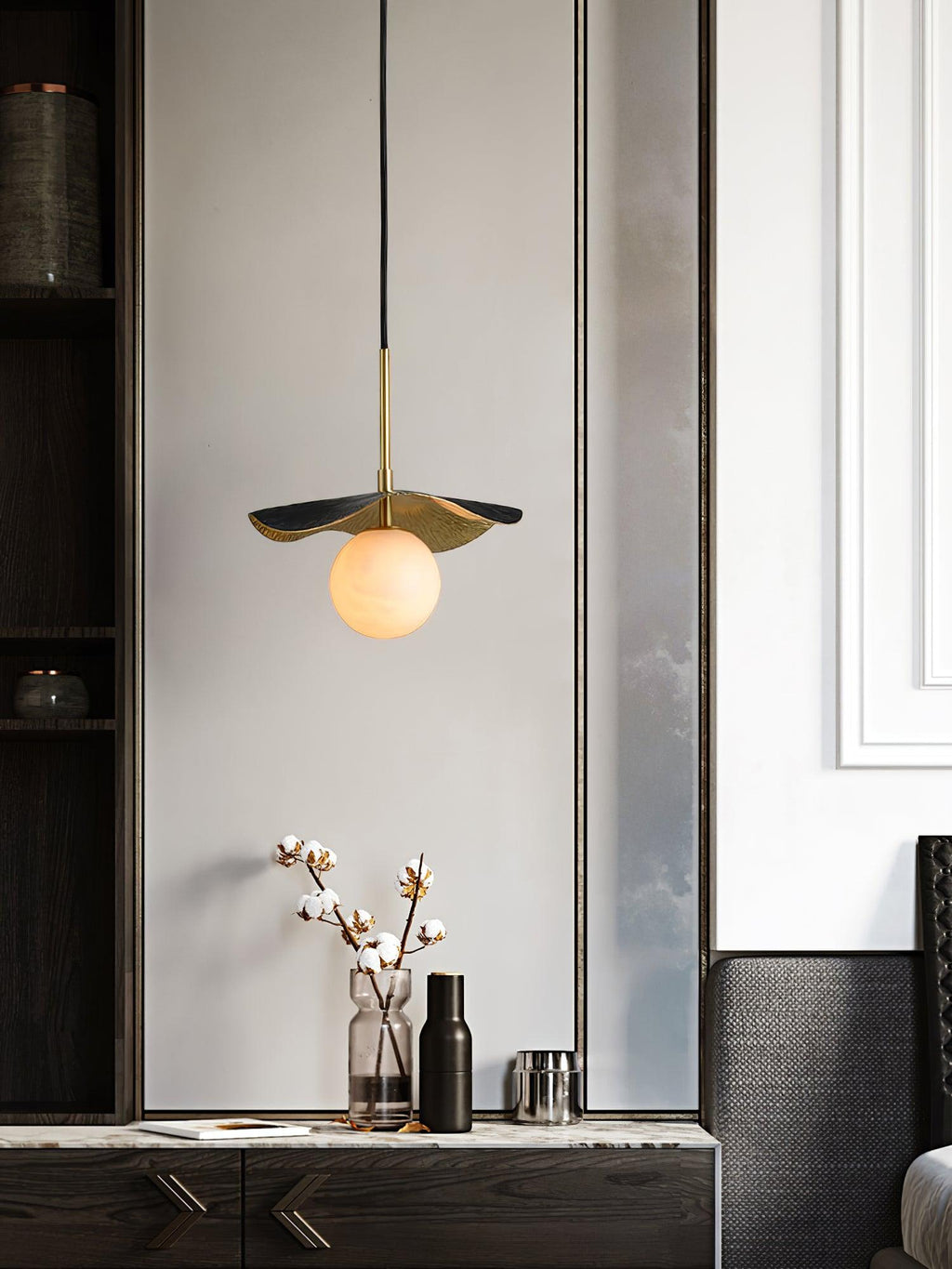 Ivvynen Suspension en Albâtre avec Canopée en Forme de Feuille - Neutralighting