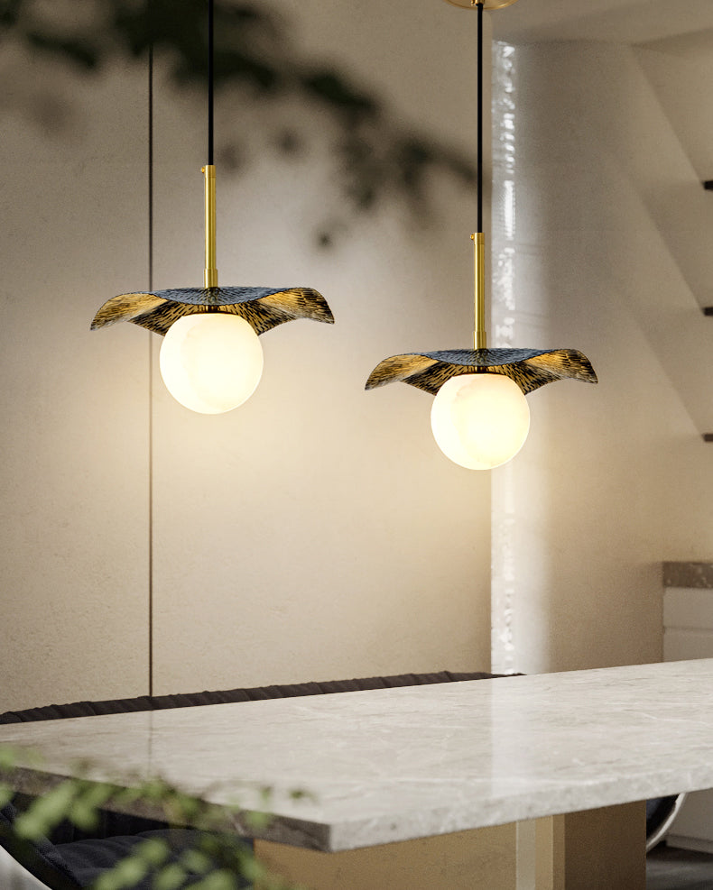 Zaraeen Lampe Suspendue En Laiton Et Albâtre Minimaliste Moderne - Neutralighting