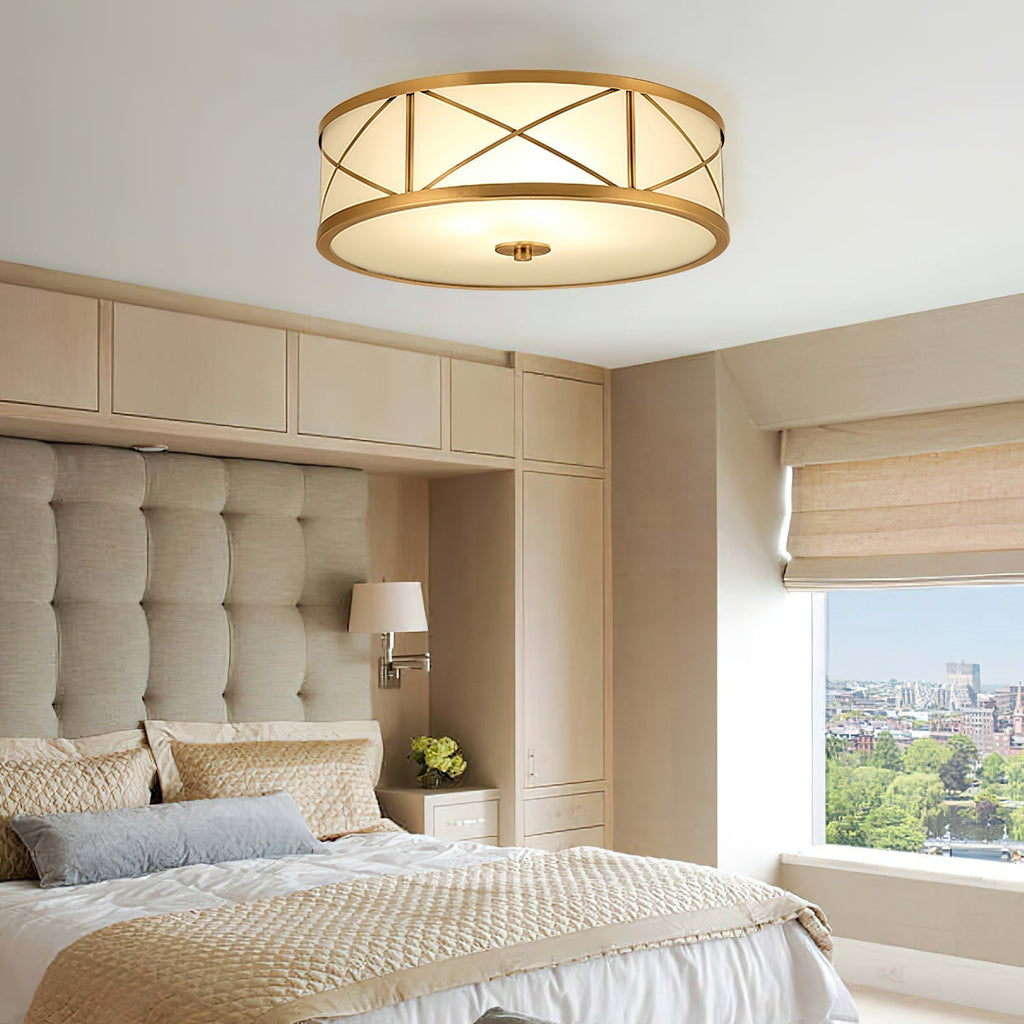 Vovene Plafonnier En Laiton Et Verre Minimaliste Moderne - Neutralighting