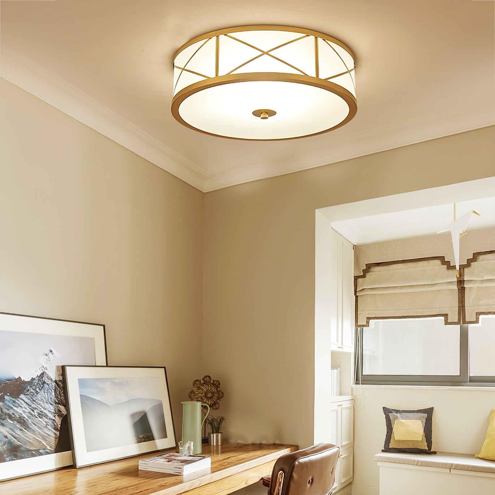 Vovene Plafonnier En Laiton Et Verre Minimaliste Moderne - Neutralighting