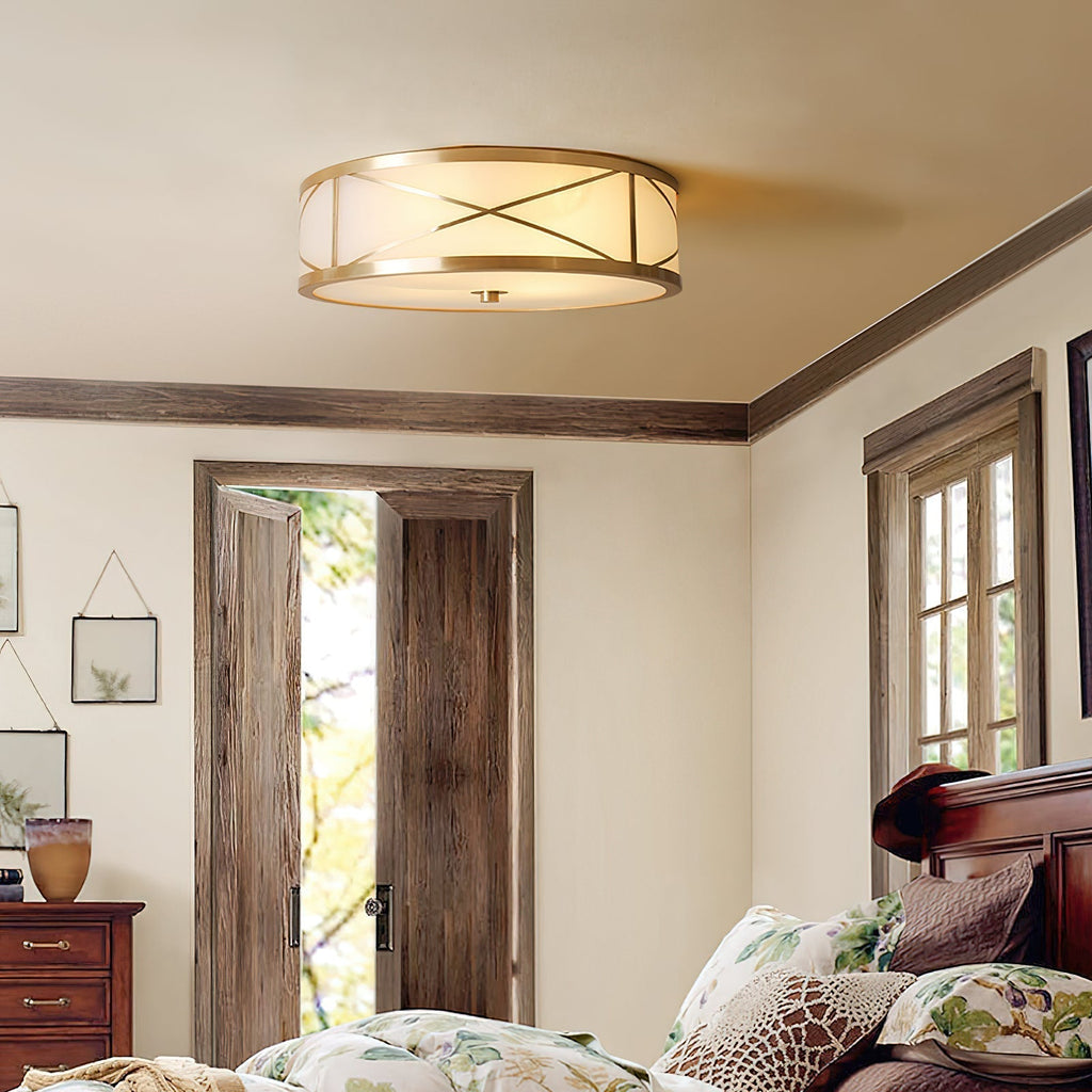 Vovene Plafonnier En Laiton Et Verre Minimaliste Moderne - Neutralighting