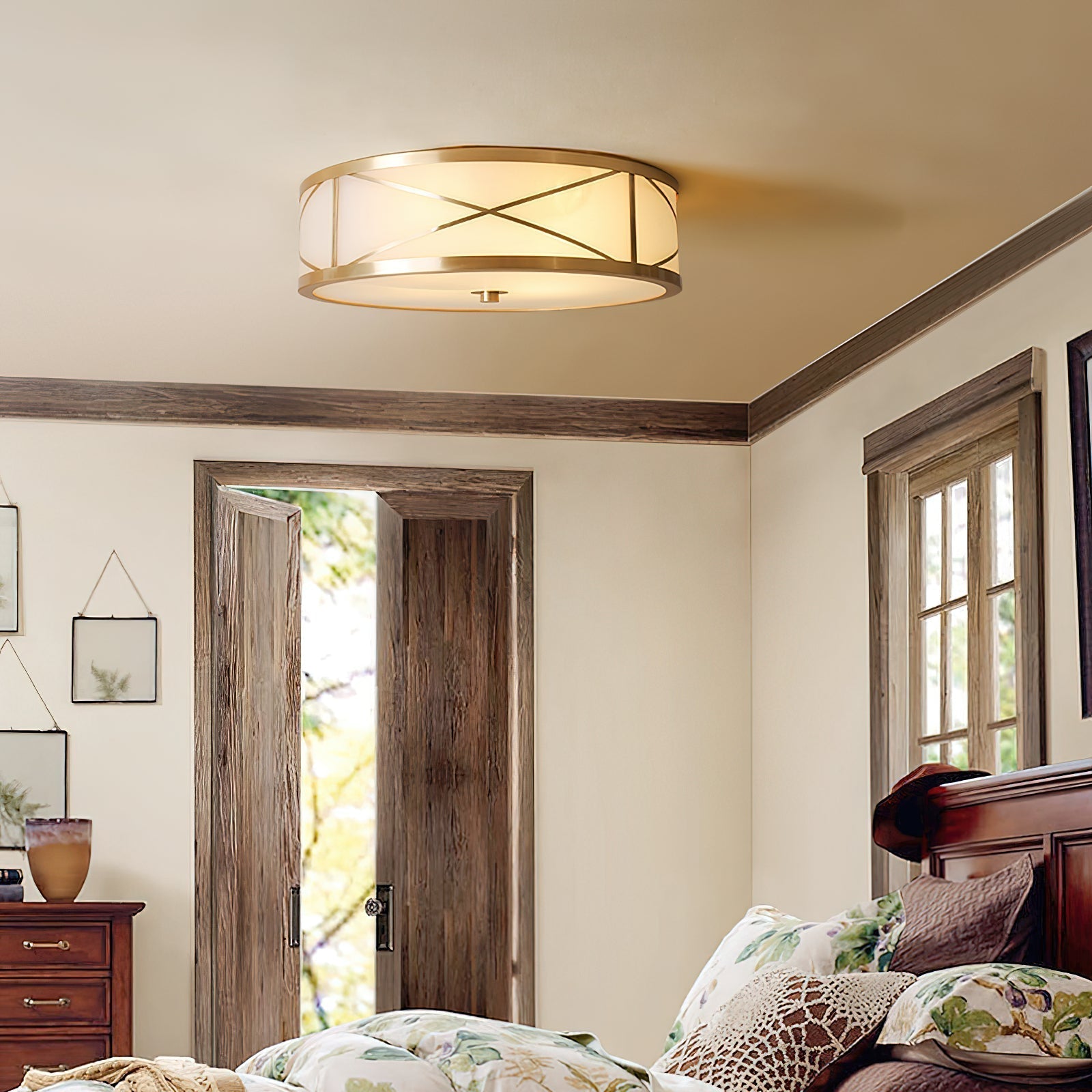 Vovene Plafonnier En Laiton Et Verre Minimaliste Moderne - Neutralighting