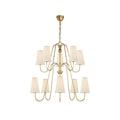 Elirora Lustre En Laiton Vintage élégant Avec Abat-Jour En Tissu - Neutralighting