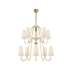 Elirora Lustre En Laiton Vintage élégant Avec Abat-Jour En Tissu - Neutralighting