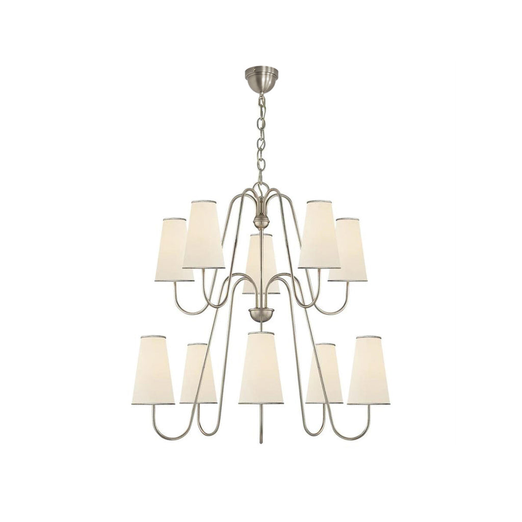 Elirora Lustre En Laiton Vintage élégant Avec Abat-Jour En Tissu - Neutralighting