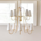 Elirora Lustre En Laiton Vintage élégant Avec Abat-Jour En Tissu - Neutralighting