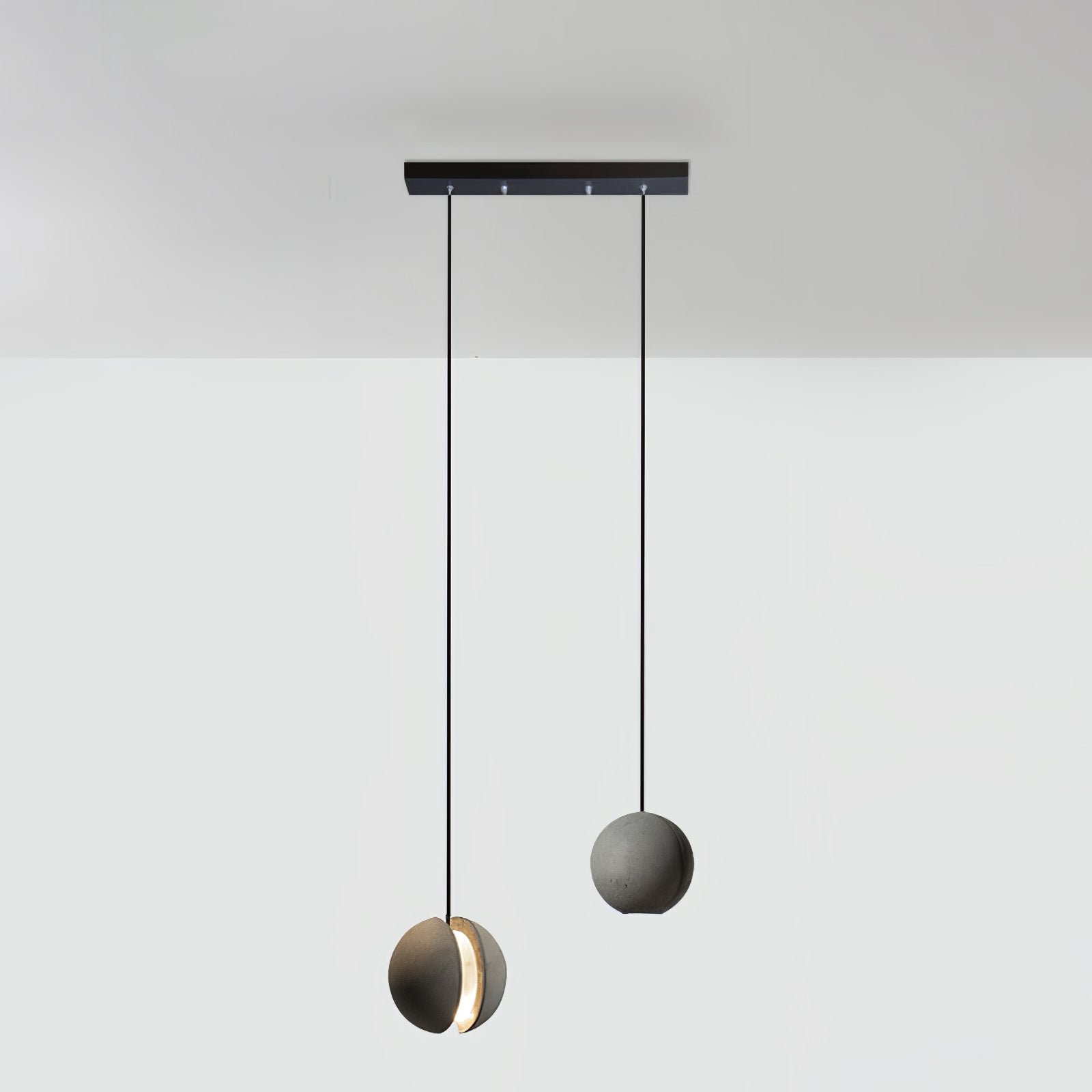Solara Suspension Sphère en Béton Lune Minimaliste - Neutralighting