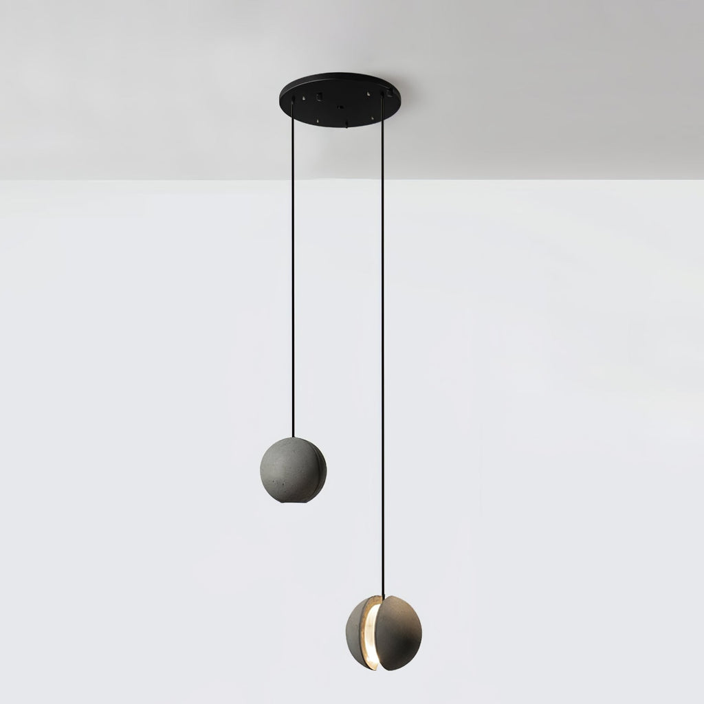 Solara Suspension Sphère en Béton Lune Minimaliste - Neutralighting