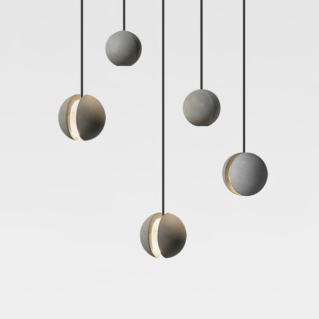 Solara Suspension Sphère en Béton Lune Minimaliste - Neutralighting