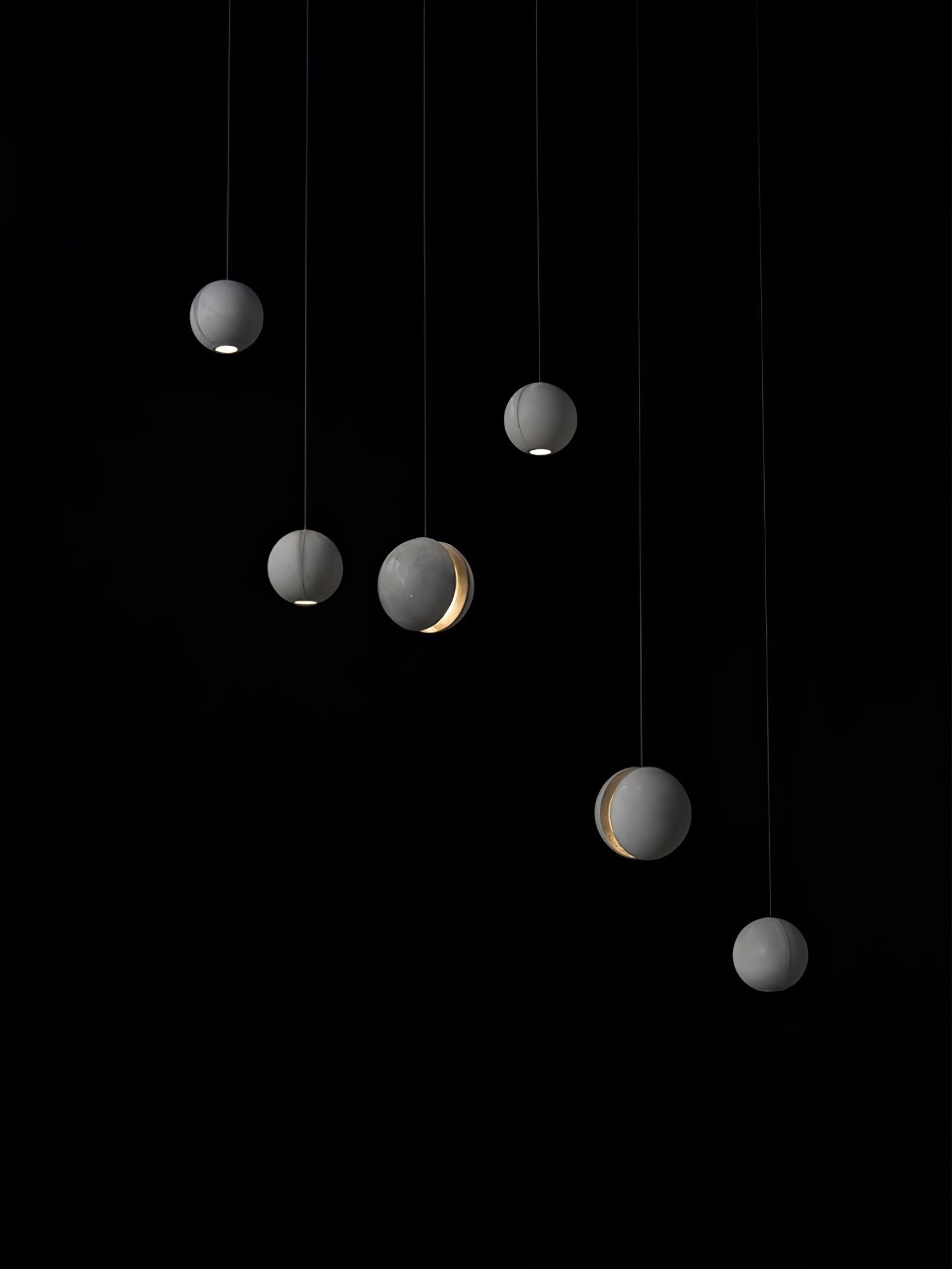 Solara Suspension Sphère en Béton Lune Minimaliste - Neutralighting