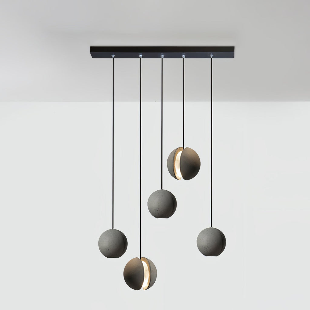 Solara Suspension Sphère en Béton Lune Minimaliste - Neutralighting