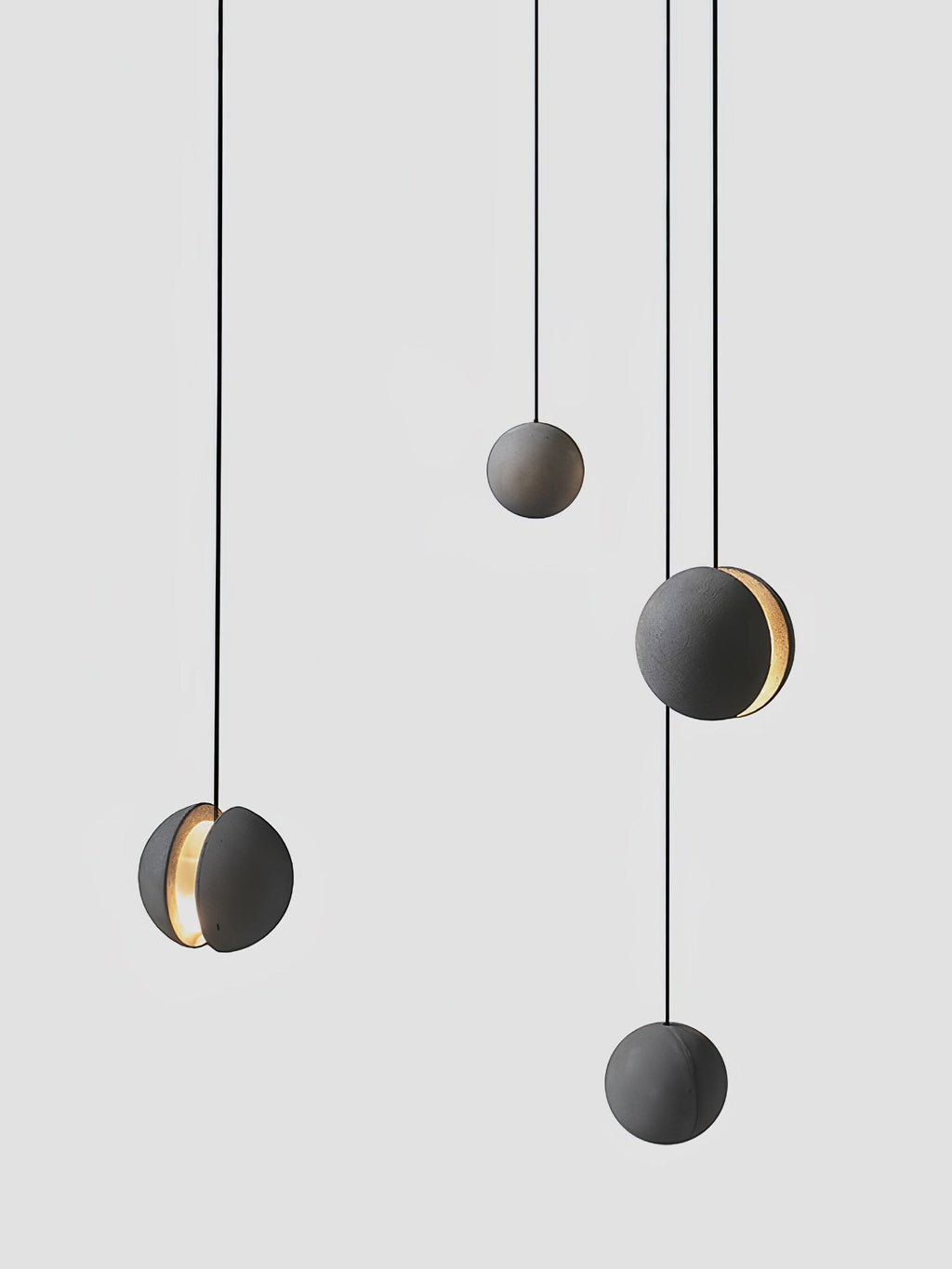 Solara Suspension Sphère en Béton Lune Minimaliste - Neutralighting