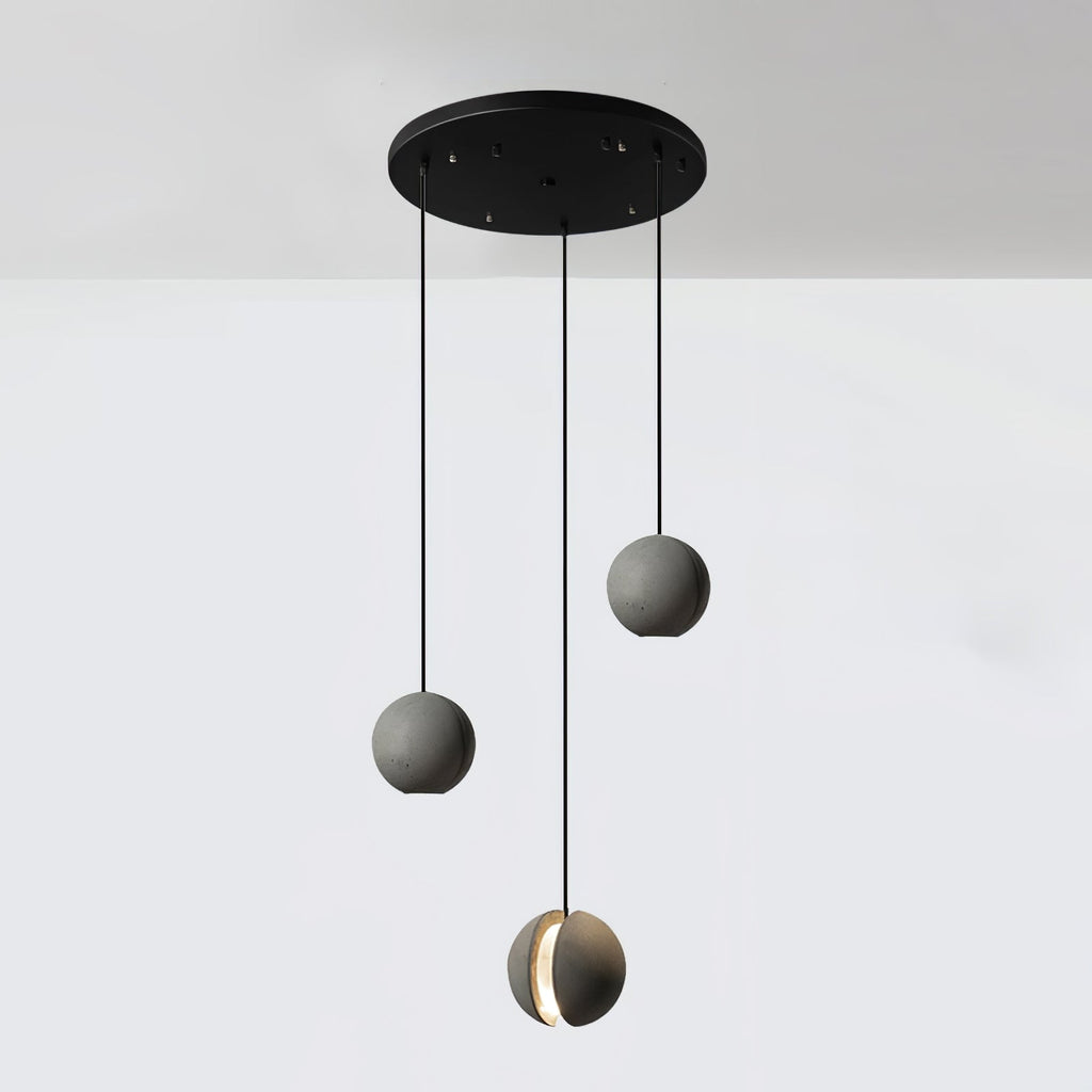 Solara Suspension Sphère en Béton Lune Minimaliste - Neutralighting