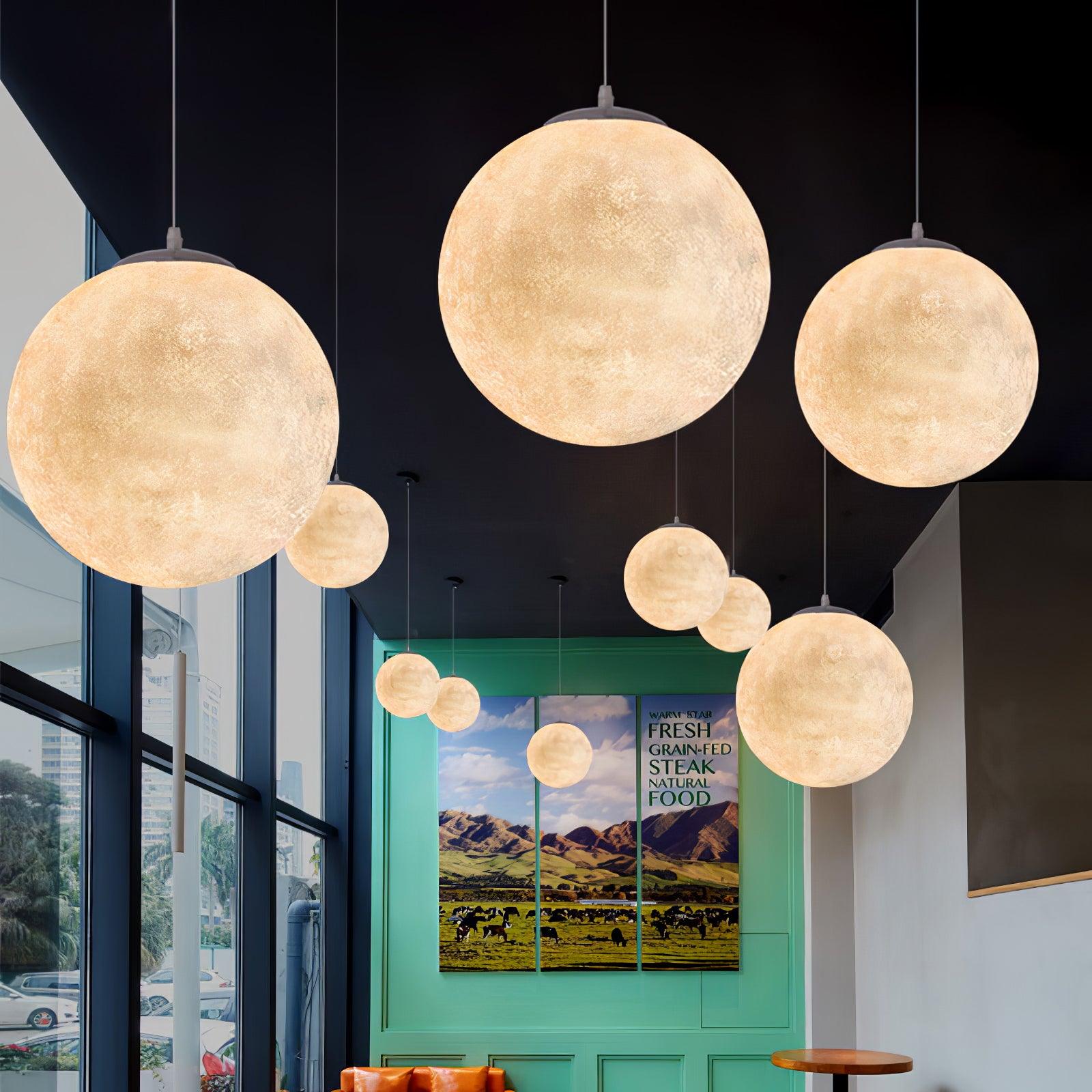 Lustra Suspension Lampe en Forme de Lune pour Salon - Neutralighting