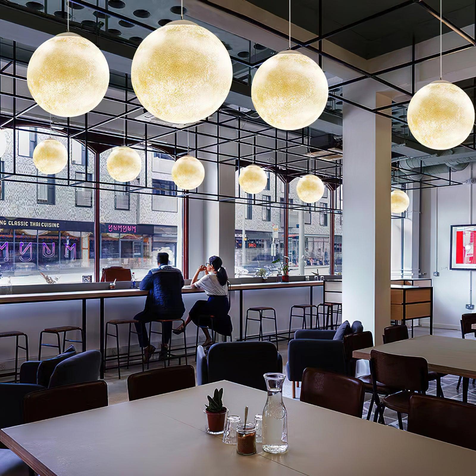 Lustra Suspension Lampe en Forme de Lune pour Salon - Neutralighting