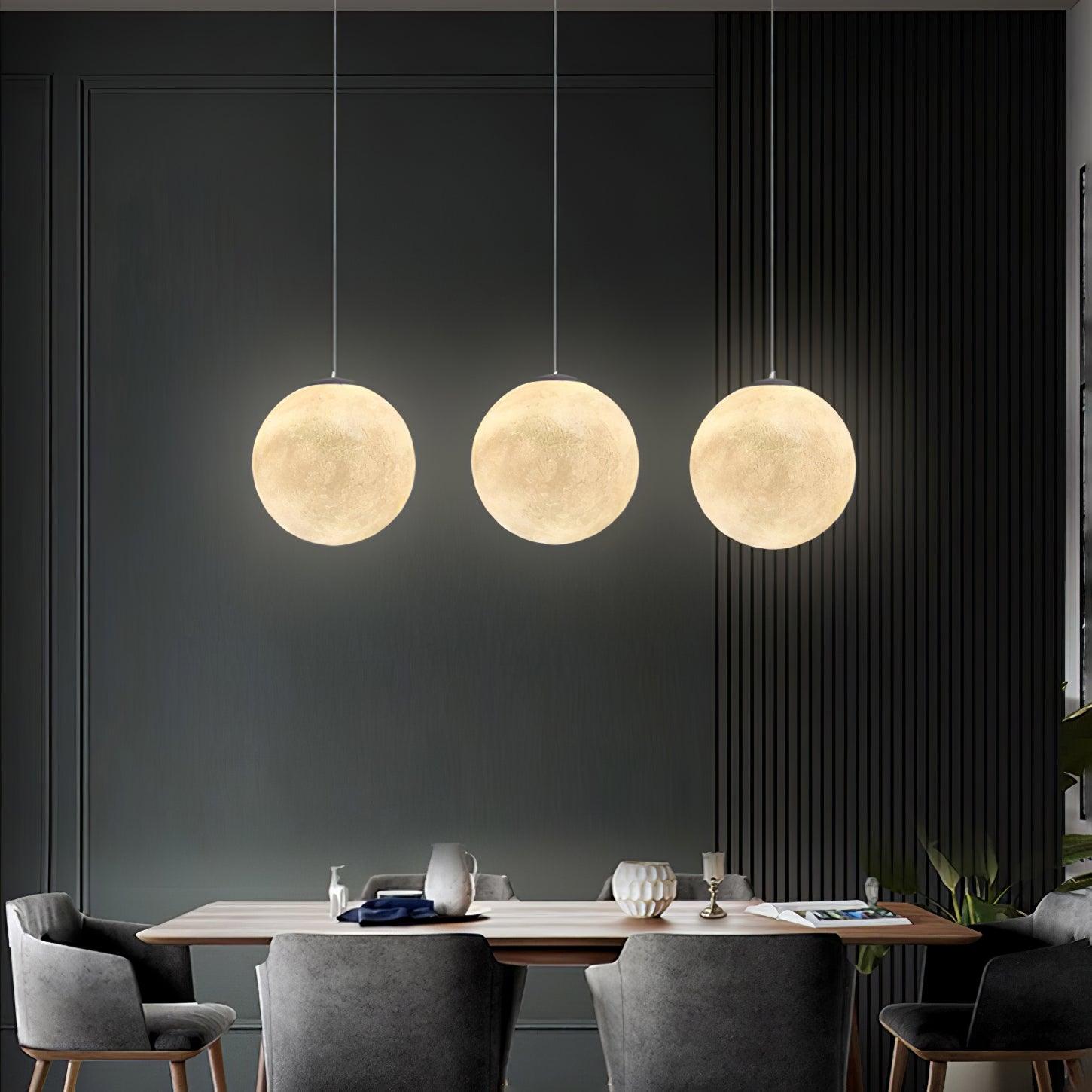 Lustra Suspension Lampe en Forme de Lune pour Salon - Neutralighting