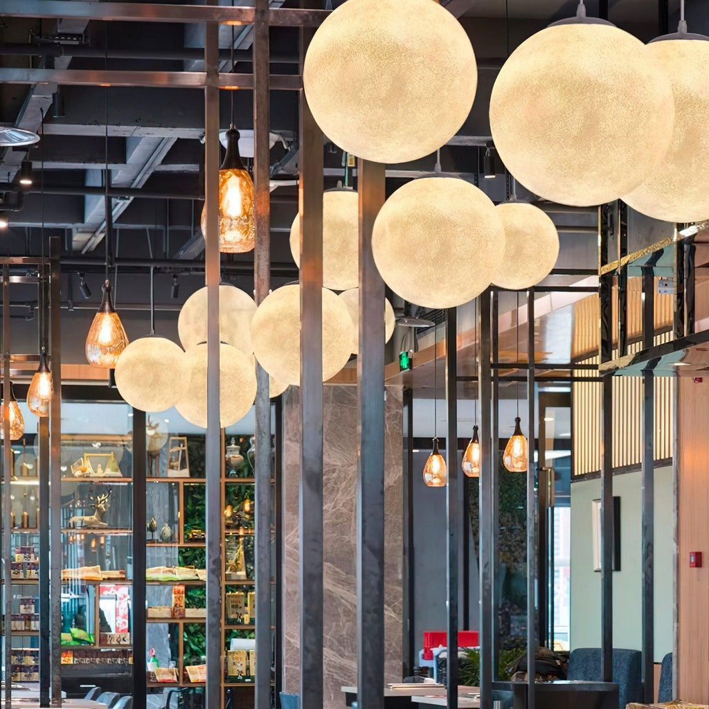 Lustra Suspension Lampe en Forme de Lune pour Salon - Neutralighting