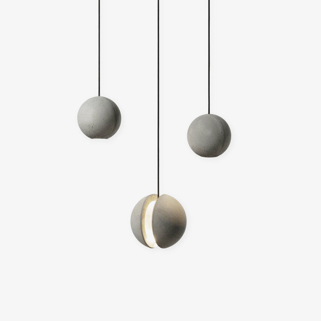 Solara Suspension Sphère en Béton Lune Minimaliste - Neutralighting