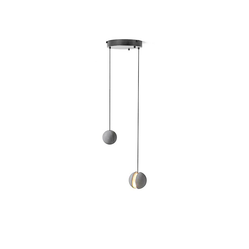 Solara Suspension Sphère en Béton Lune Minimaliste - Neutralighting