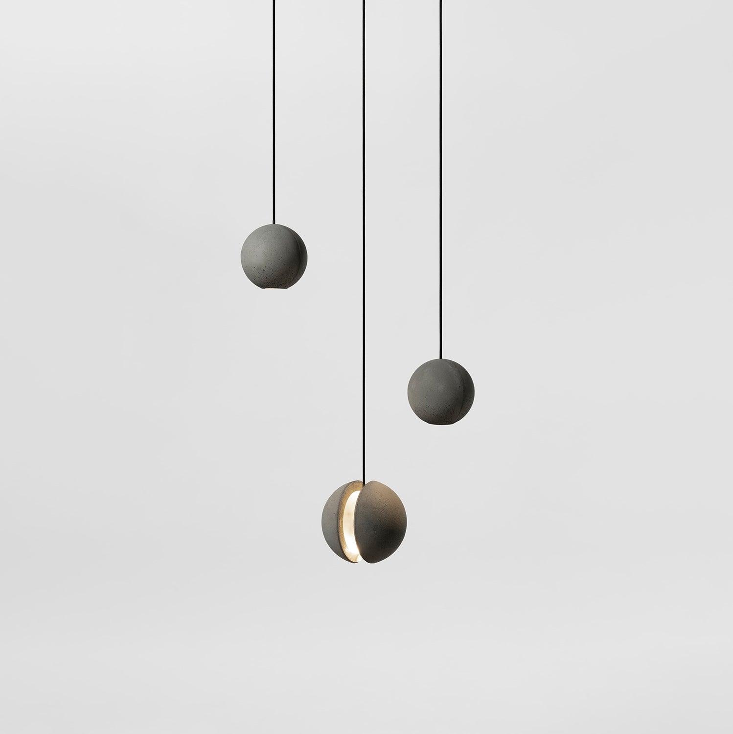 Solara Suspension Sphère en Béton Lune Minimaliste - Neutralighting