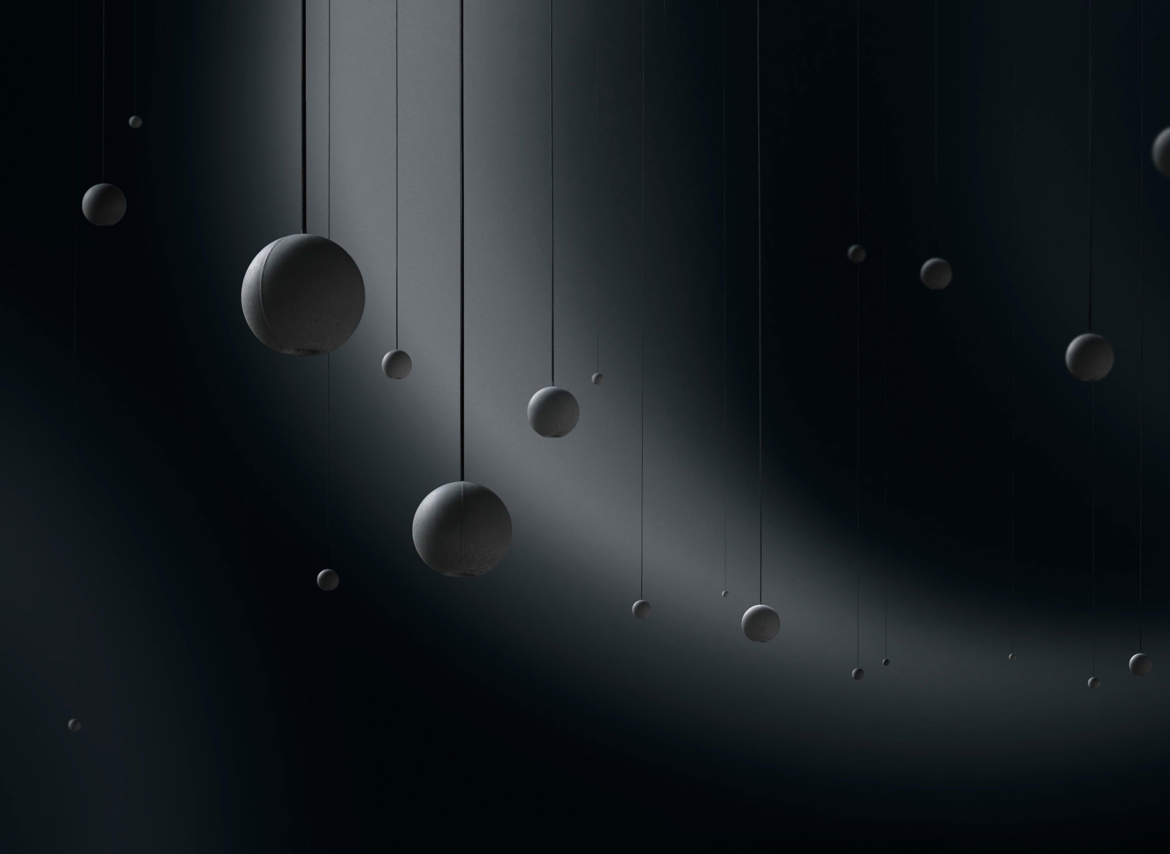 Solara Suspension Sphère en Béton Lune Minimaliste - Neutralighting