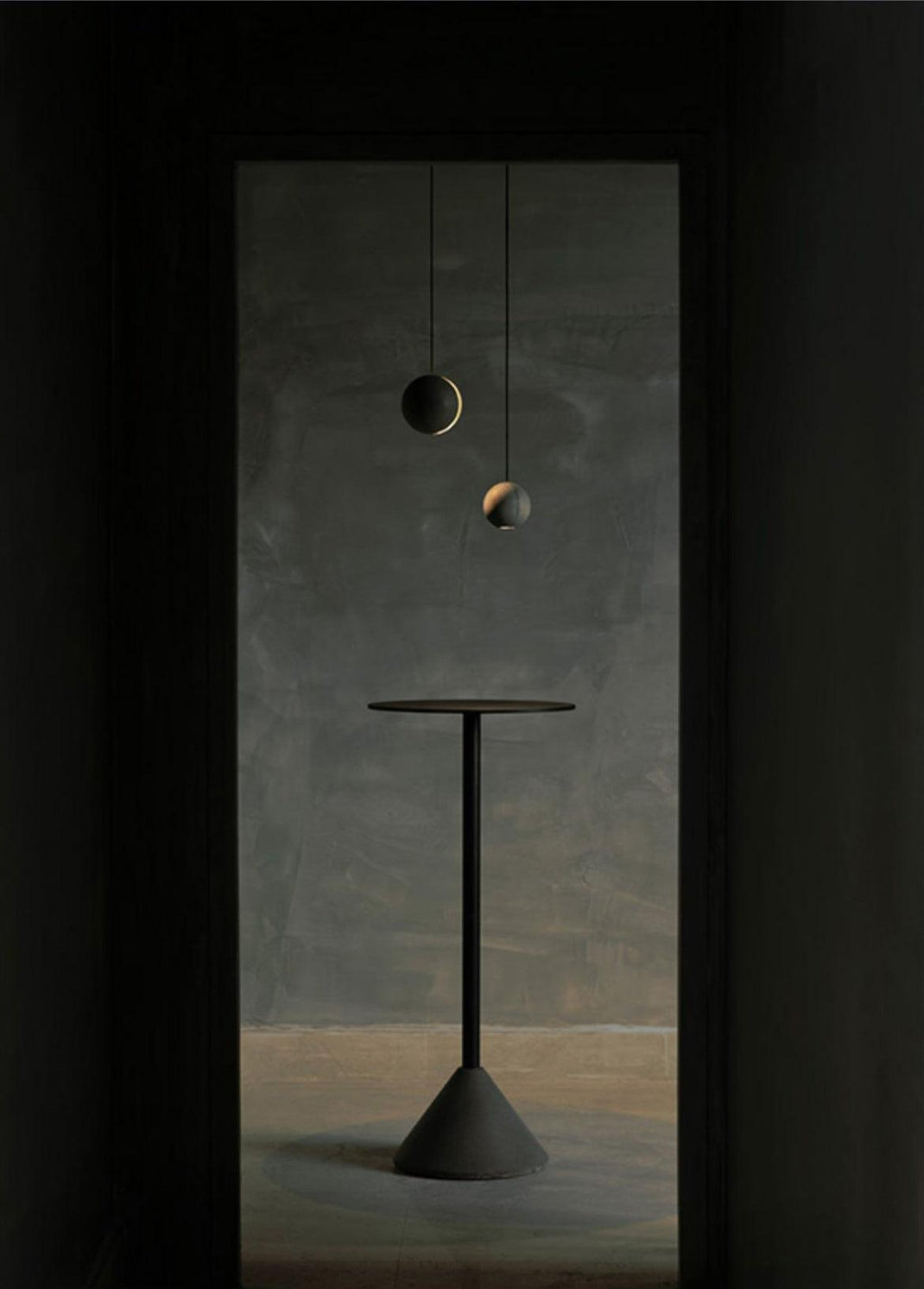 Solara Suspension Sphère en Béton Lune Minimaliste - Neutralighting