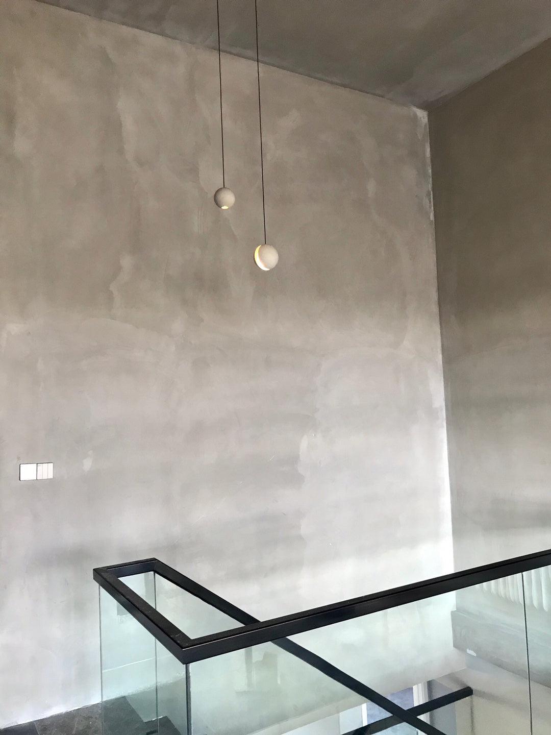 Solara Suspension Sphère en Béton Lune Minimaliste - Neutralighting