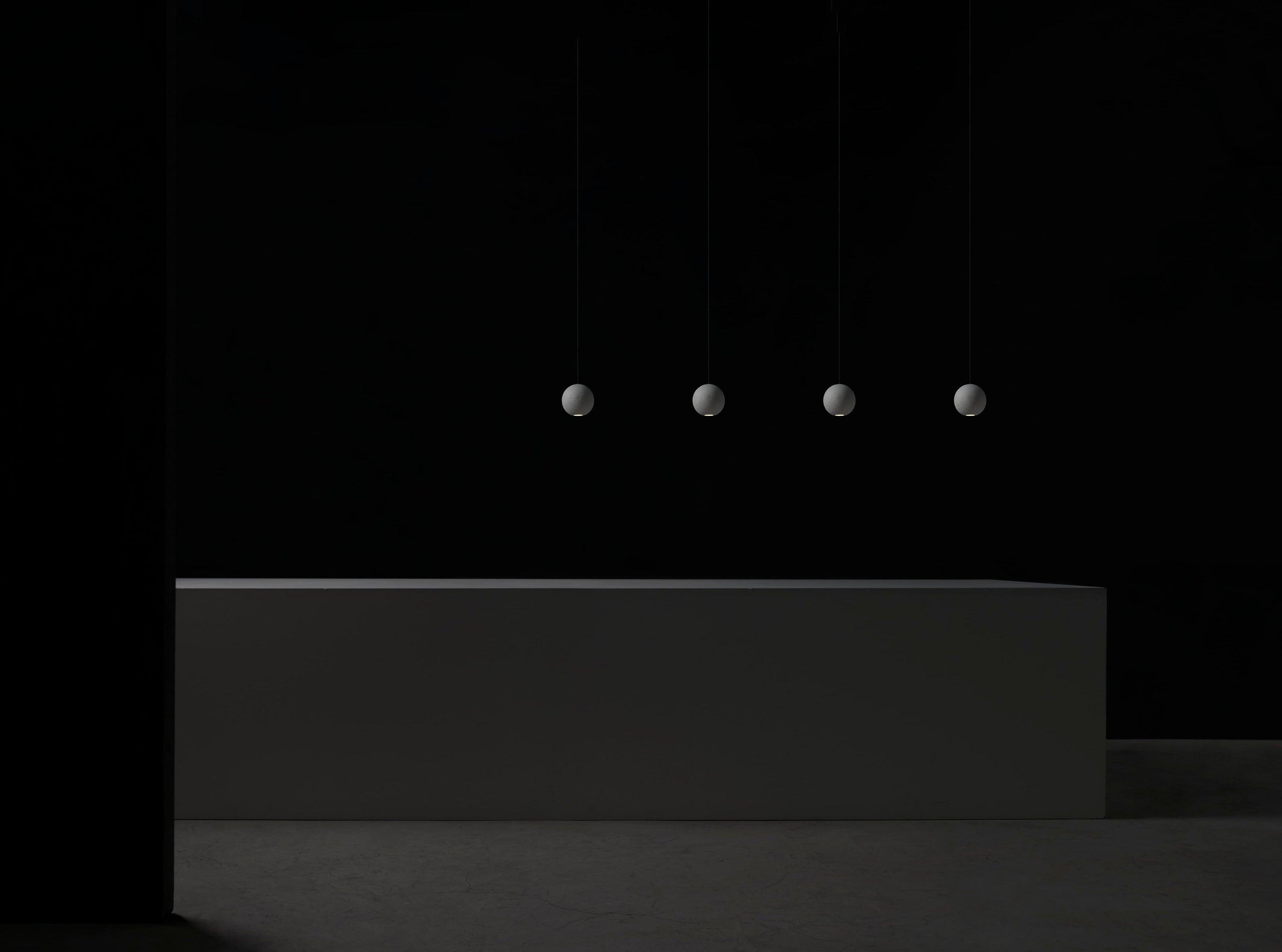 Solara Suspension Sphère en Béton Lune Minimaliste - Neutralighting