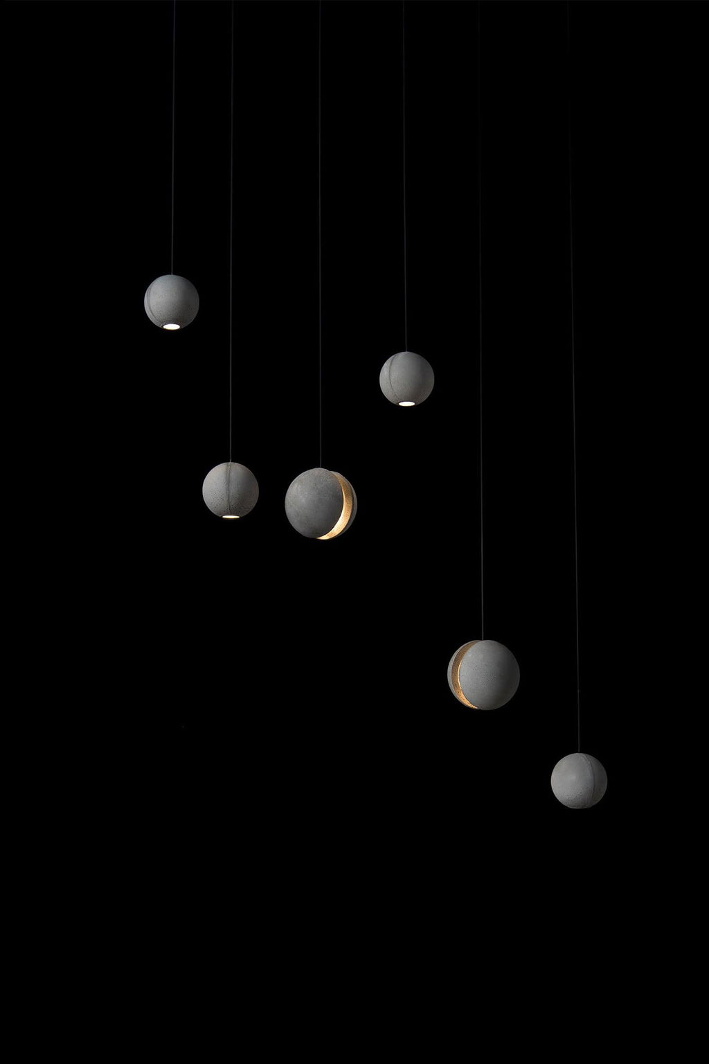 Solara Suspension Sphère en Béton Lune Minimaliste - Neutralighting