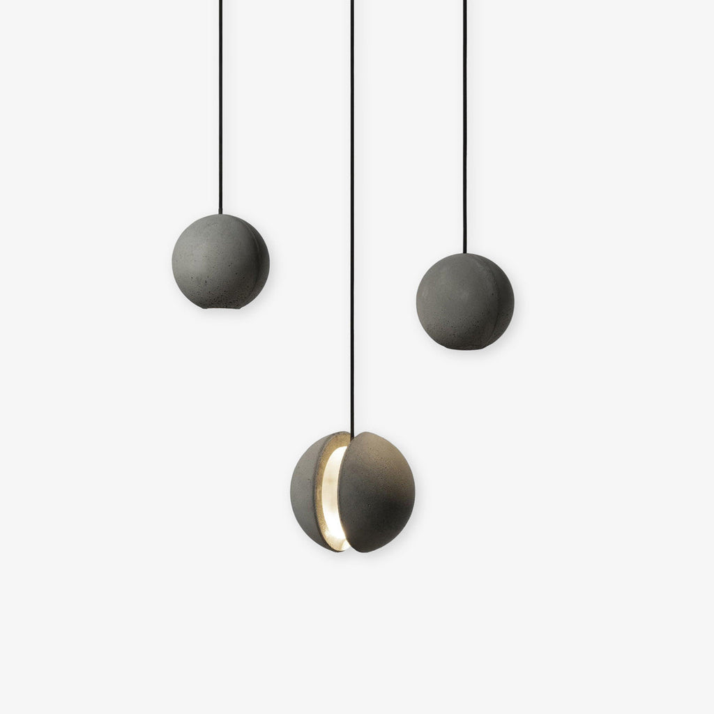 Solara Suspension Sphère en Béton Lune Minimaliste - Neutralighting