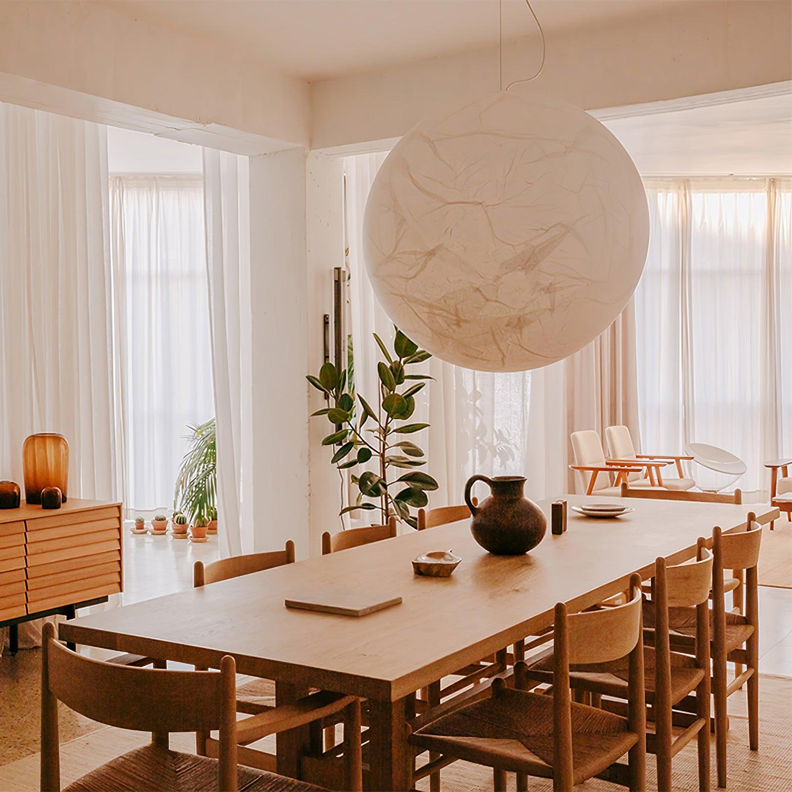 Globe Lampe Suspendue Minimaliste en Soie - Neutralighting