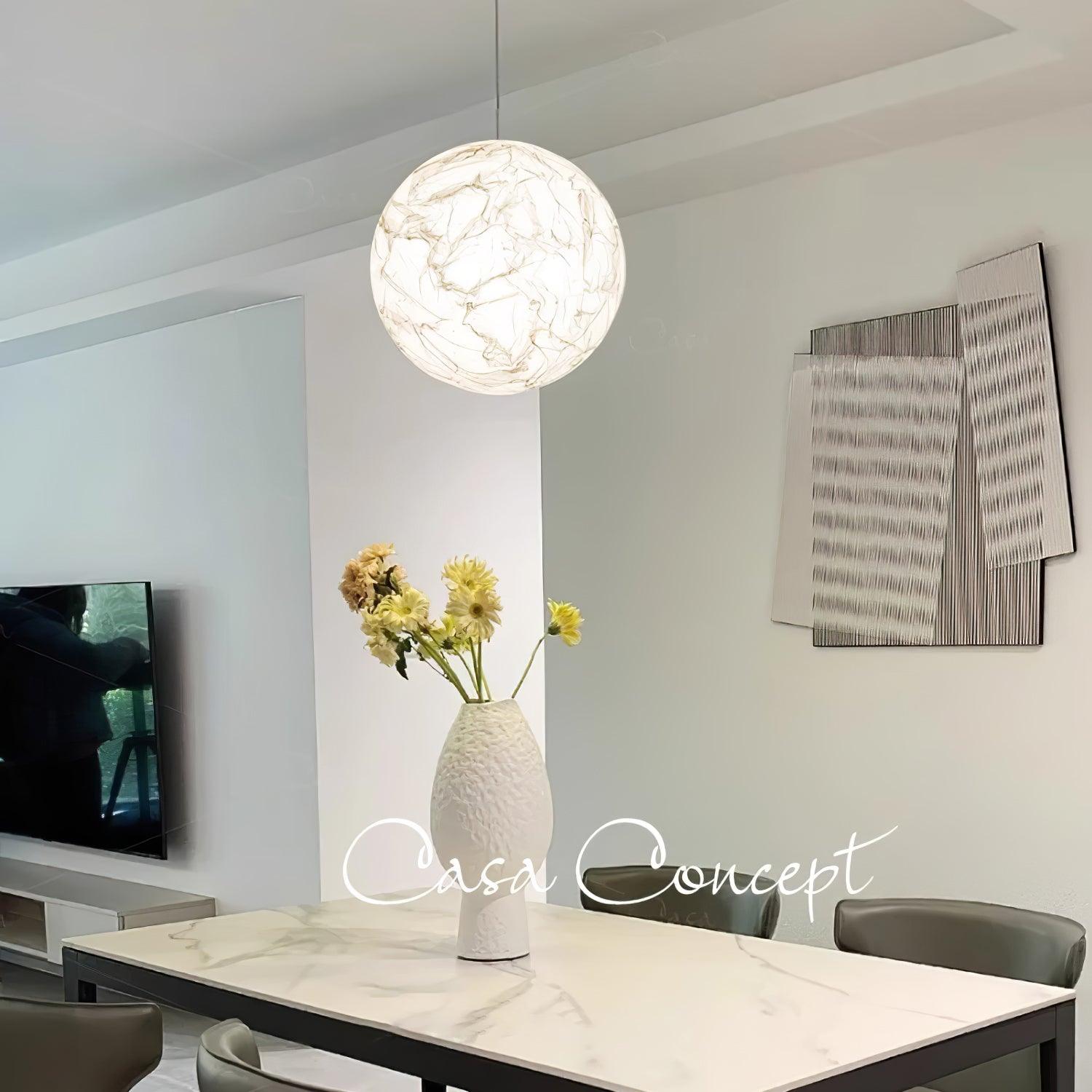 Globe Lampe Suspendue Minimaliste en Soie - Neutralighting