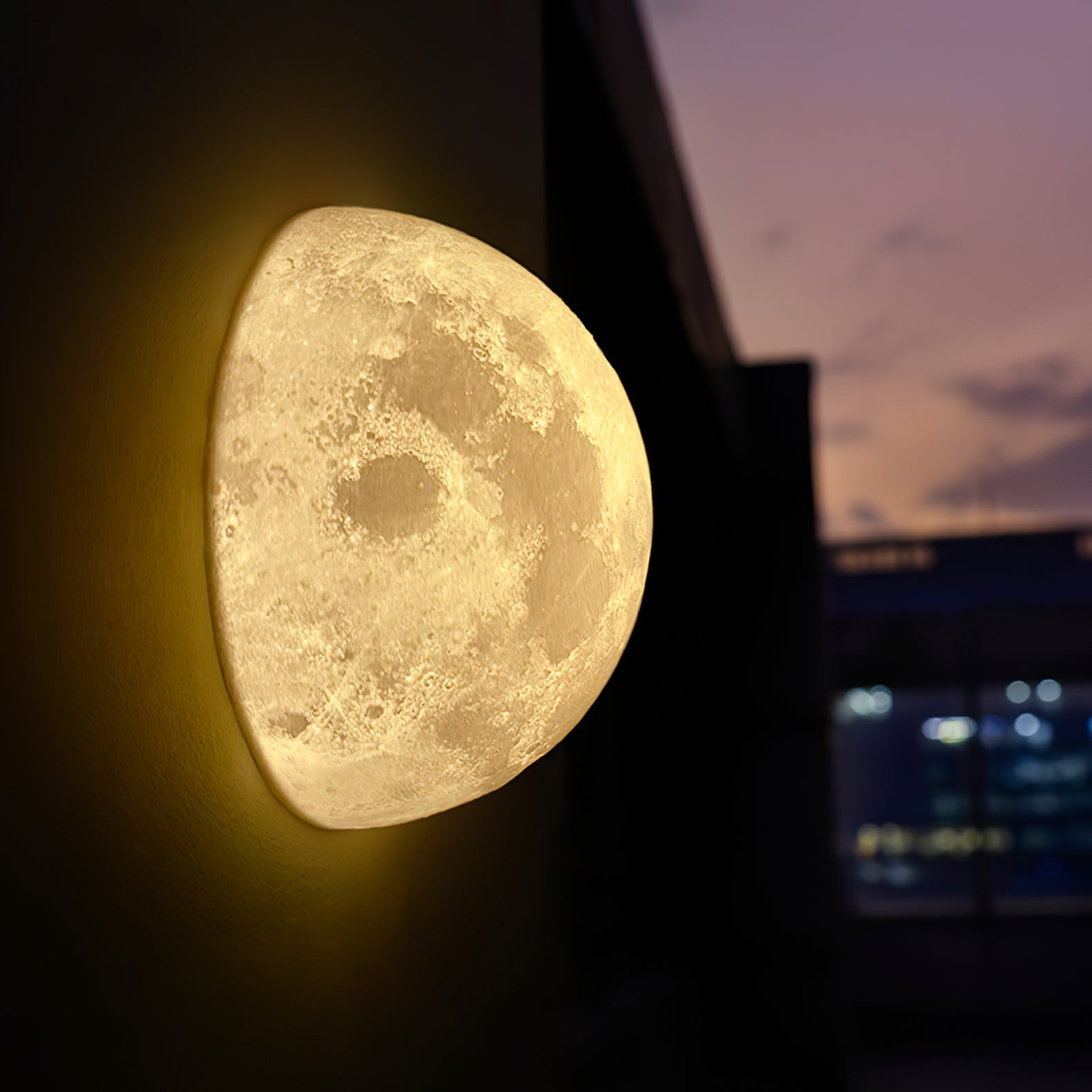 Olsolan Applique Murale 3D en Plastique Art Nordique Lune - Neutralighting
