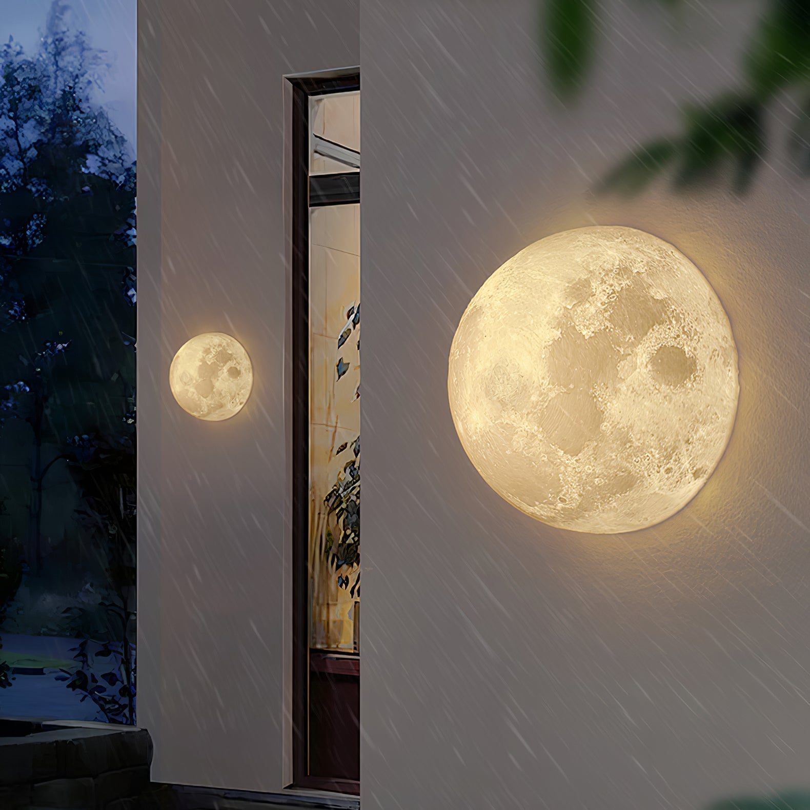 Olsolan Applique Murale 3D en Plastique Art Nordique Lune - Neutralighting