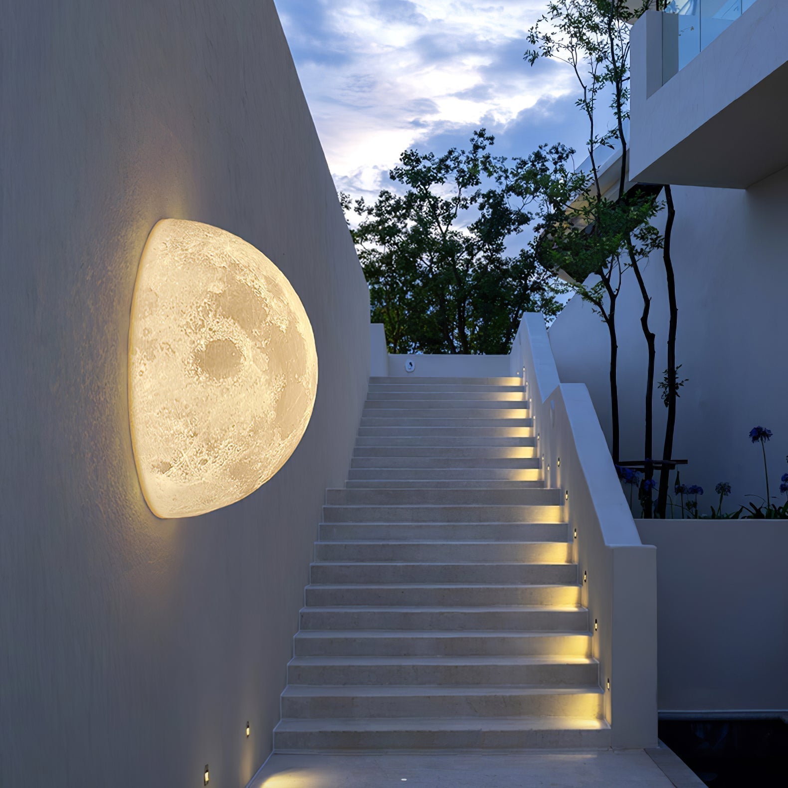 Olsolan Applique Murale 3D en Plastique Art Nordique Lune - Neutralighting
