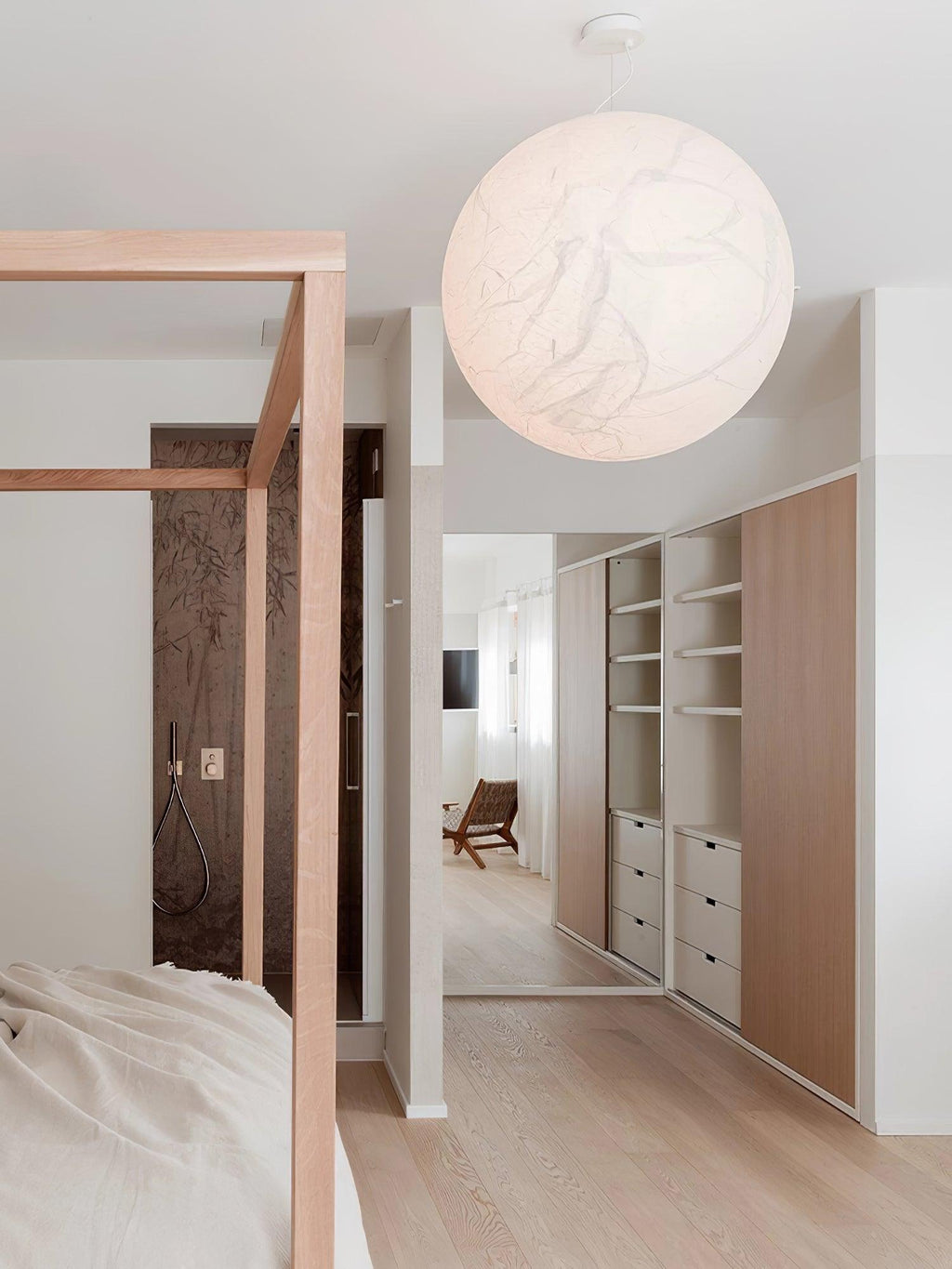 Globe Lampe Suspendue Minimaliste en Soie - Neutralighting