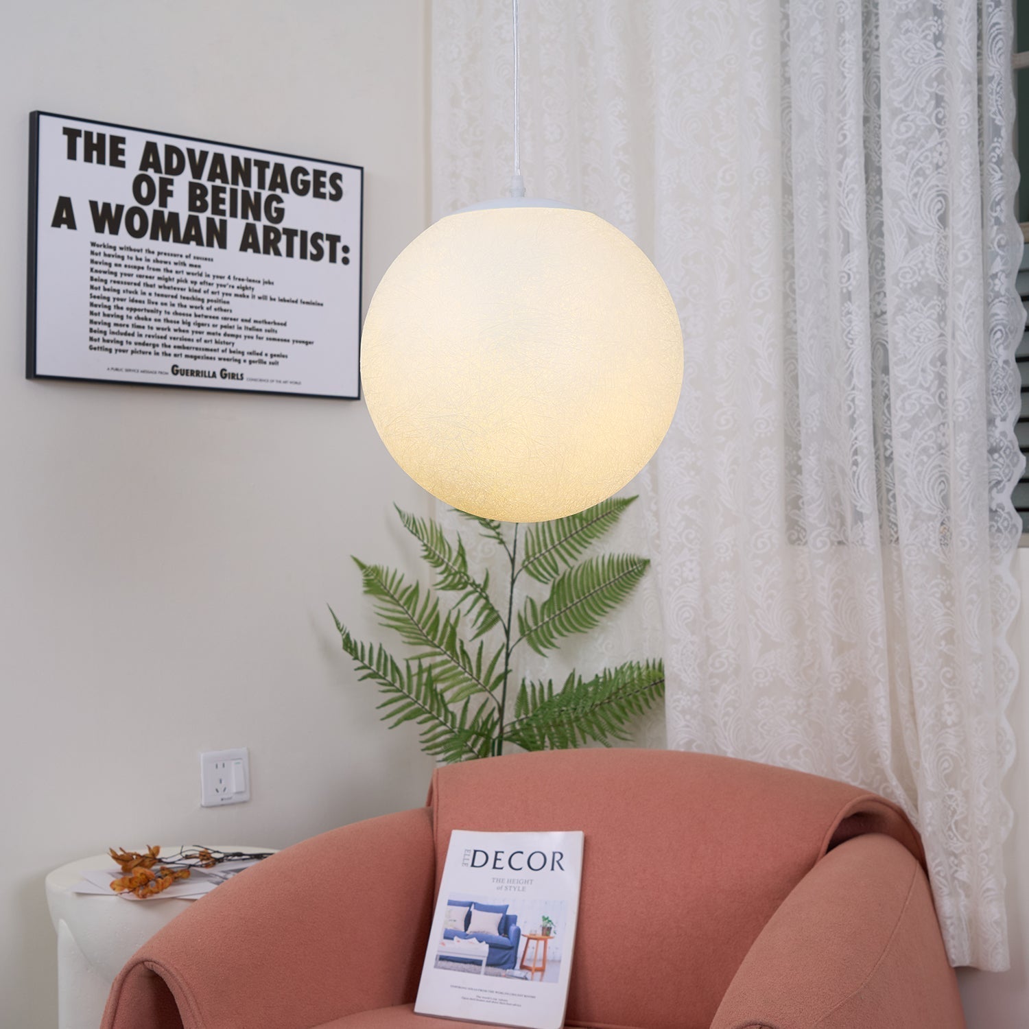 Lustra Suspension Lampe en Forme de Lune pour Salon - Neutralighting