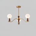 Virelle Lustre Lustra Laiton Bois Globe de Lune Élégant - Neutralighting