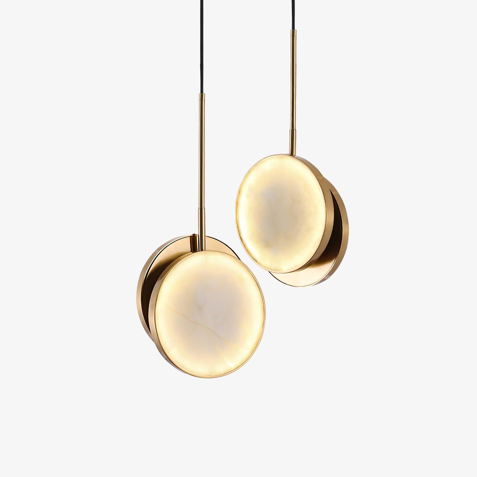 Synoryra Lampe Suspendue Double Disque en Albâtre - Neutralighting