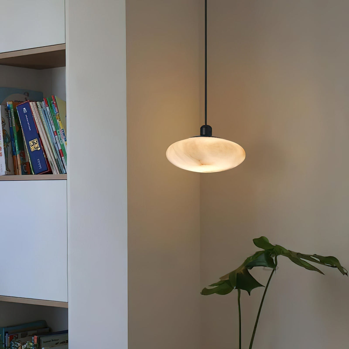 Cuthean Lampe Suspendue En Laiton Et Albâtre Minimaliste Moderne - Neutralighting
