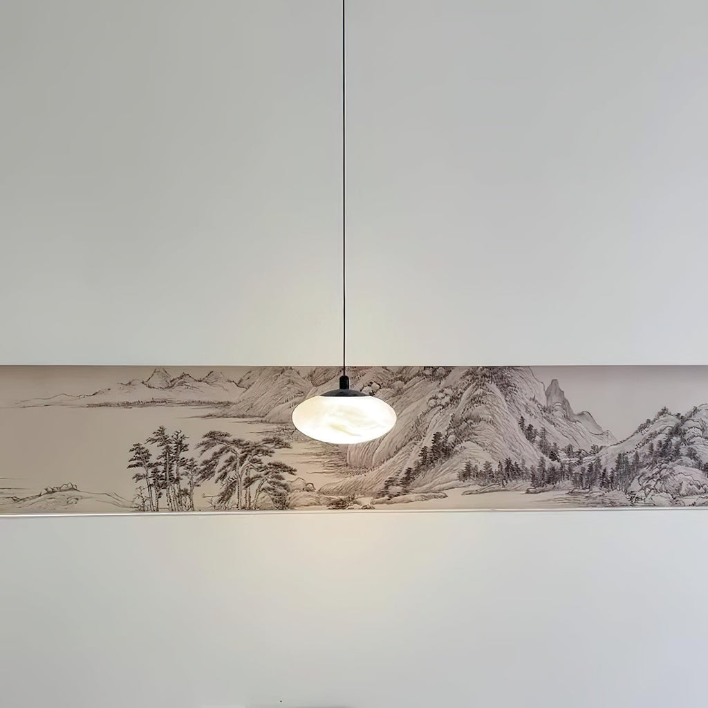Cuthean Lampe Suspendue En Laiton Et Albâtre Minimaliste Moderne - Neutralighting