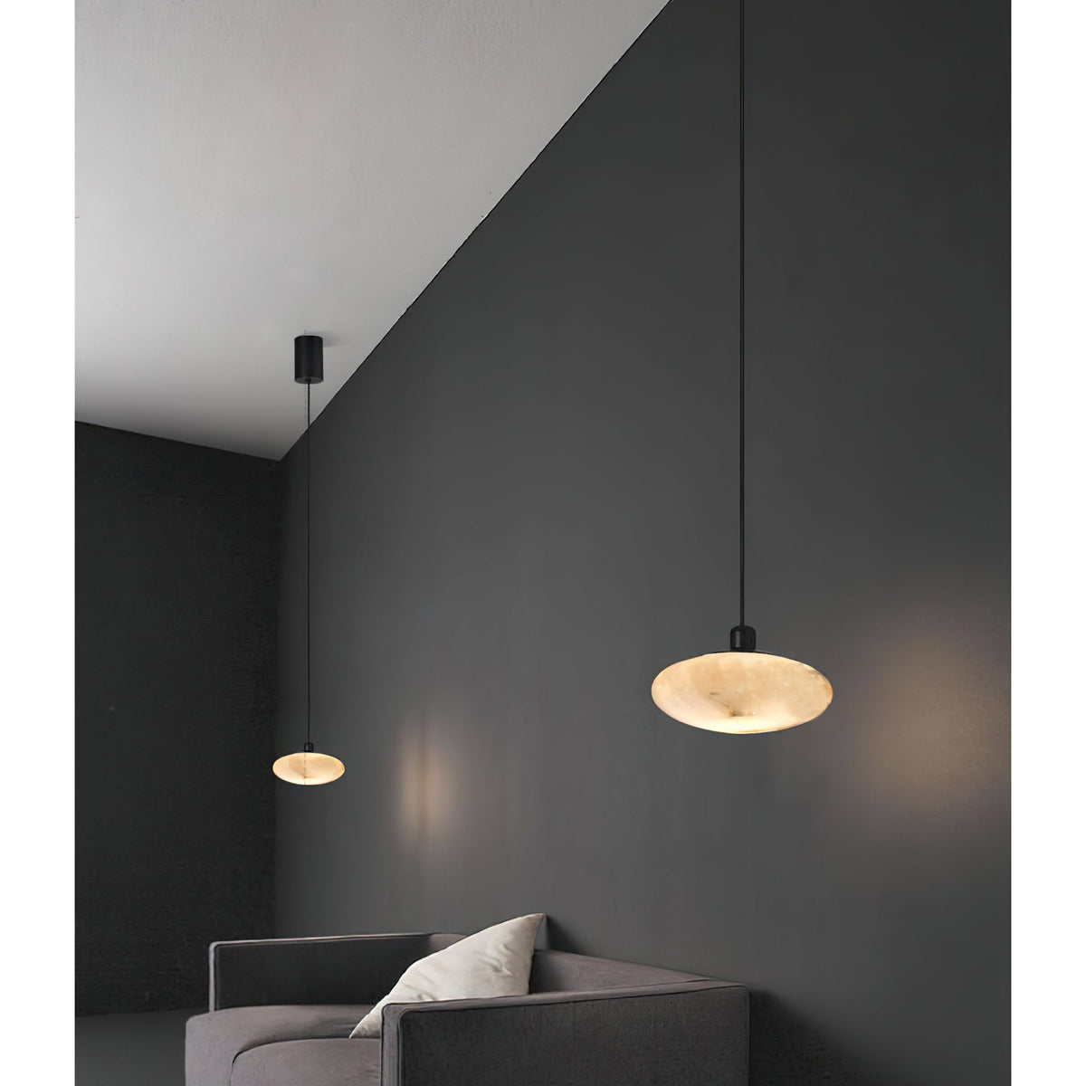 Cuthean Lampe Suspendue En Laiton Et Albâtre Minimaliste Moderne - Neutralighting