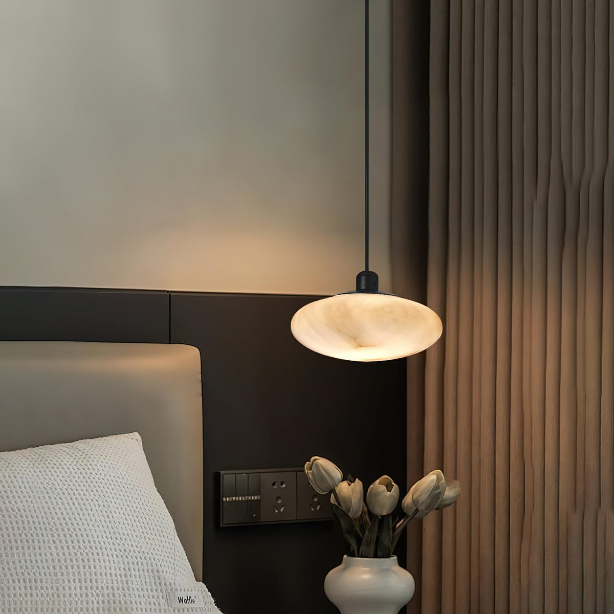 Cuthean Lampe Suspendue En Laiton Et Albâtre Minimaliste Moderne - Neutralighting