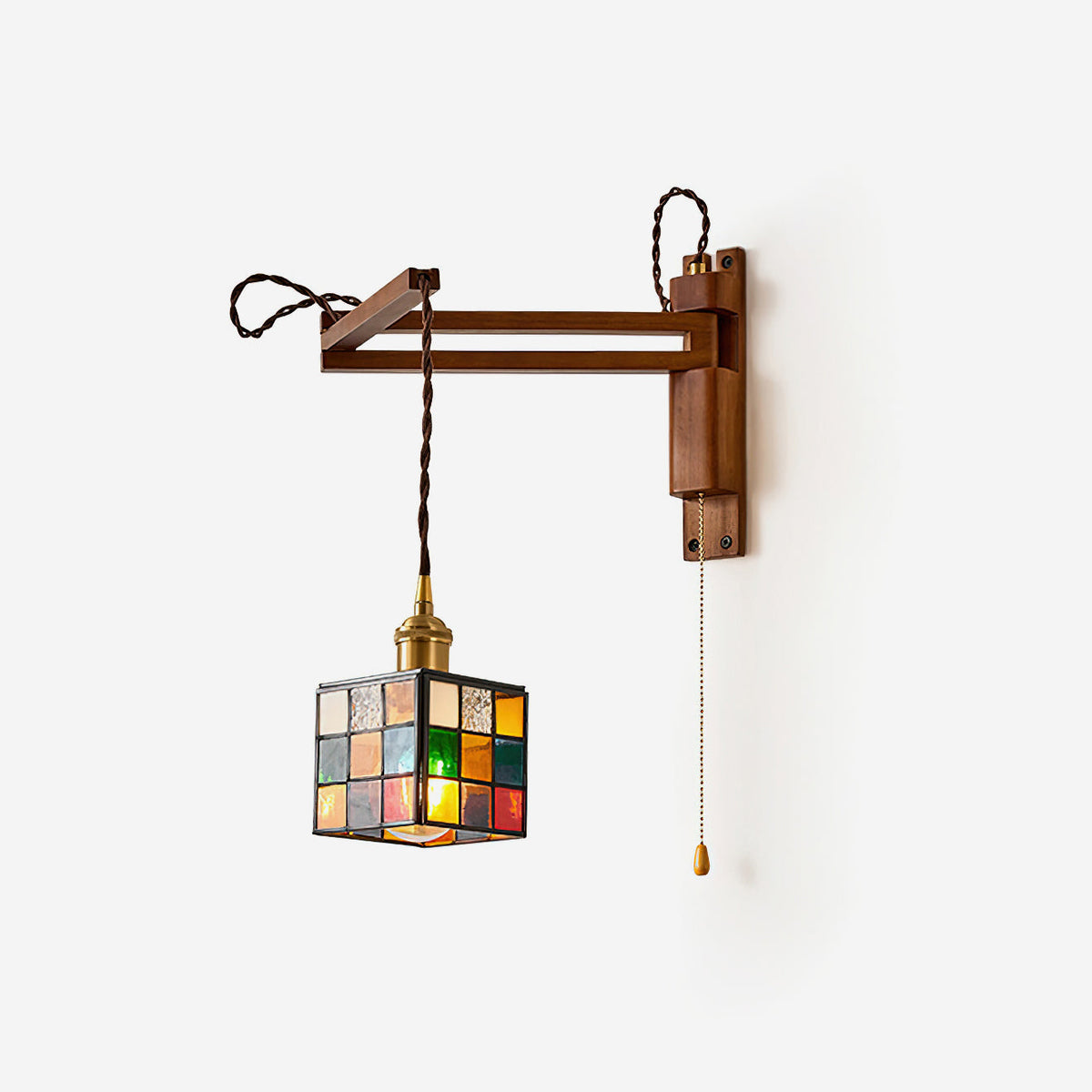 Tiffany Applique Murale Mosaïque avec Chaîne à Tirette - Neutralighting
